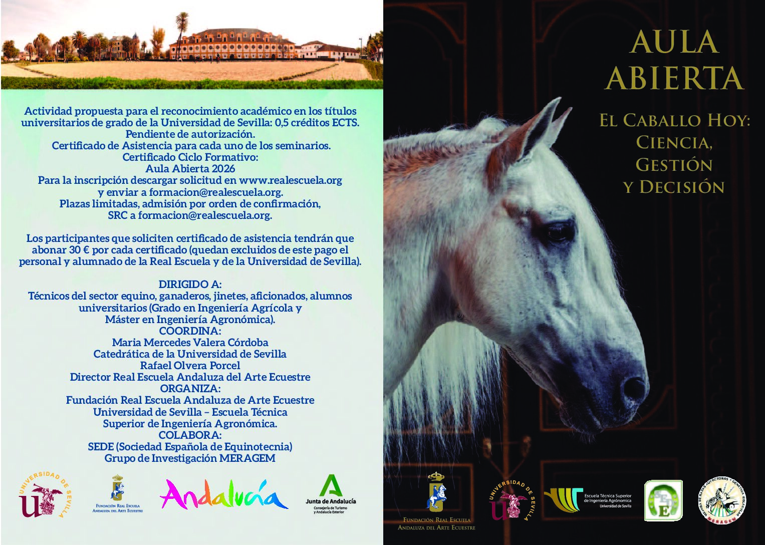 Aula abierta 2026: el caballo hoy: ciencia, gestión y decisión